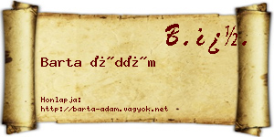 Barta Ádám névjegykártya