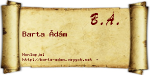 Barta Ádám névjegykártya