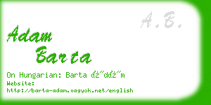 adam barta business card